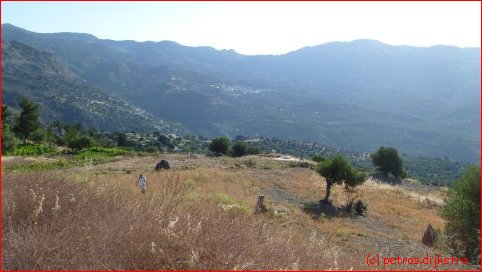 In the distance the village of Males